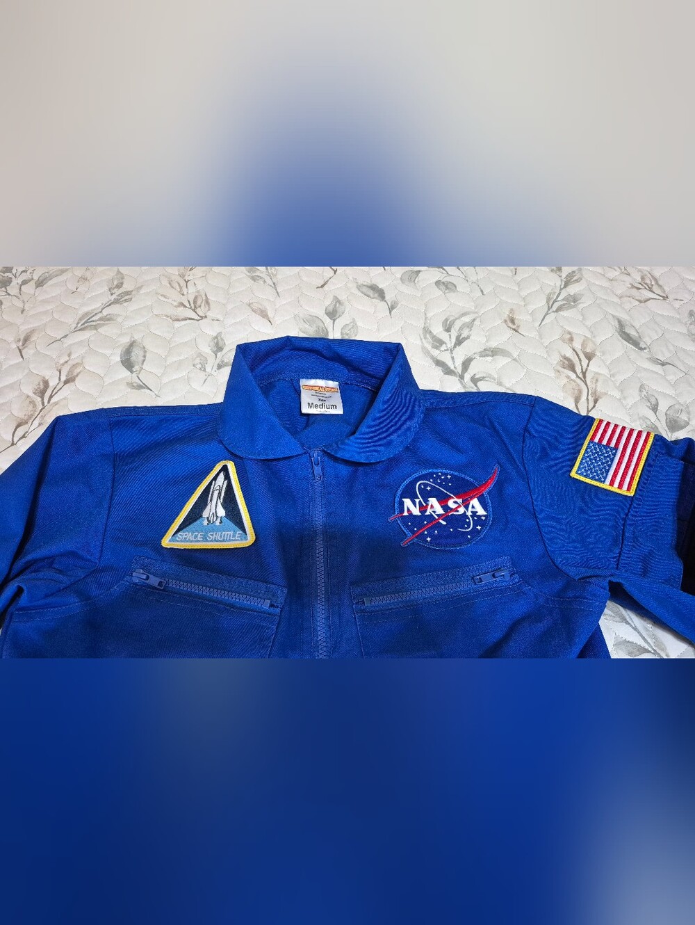 NASA Blue Unisex for Adult/Youth Flight Coverall Jumpsuit - Picture 2 of 7